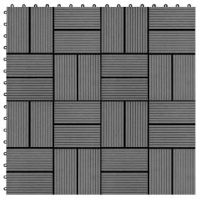 11 pcs Decking Tiles WPC 11.8"x11.8" 1 sqm Gray