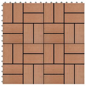 11 pcs Decking Tiles WPC 11.8"x11.8" 1 sqm Brown