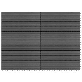 WPC Tiles 23.6"x11.8" 6 pcs 10.8ft² Gray