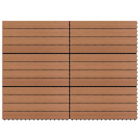 WPC Tiles 23.6"x11.8" 6 pcs 10.8ft² Brown