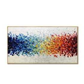 Handmade Abstract Oil Painting Top Selling Wall Art Modern Minimalist Colorful Picture Canvas Home Decor For Living Room  No Frame (size: 75x150cm)