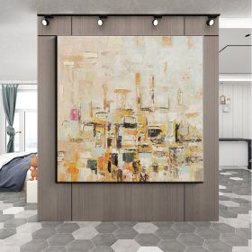 Handmade Oil Painting Color Block Gold Leaf Living Room Decoration Painting Abstract Painting Home Hanging Painting Wall Art (size: 90x90cm)