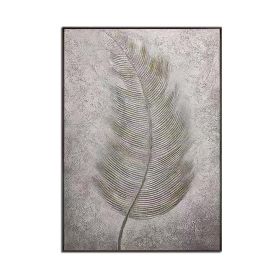 100% Hand Painted Abstract Texture Feather Picture Oil Painting Canvas Wall Art Unframed Artwork Home Good Wall Decor Panel (size: 75x150cm)