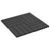 11 pcs Decking Tiles WPC 11.8"x11.8" 1 sqm Black