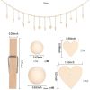 Home Decoration Photo Display Belt, Wooden Bead Chain, Photo Storage Hemp Rope String Beads Clip